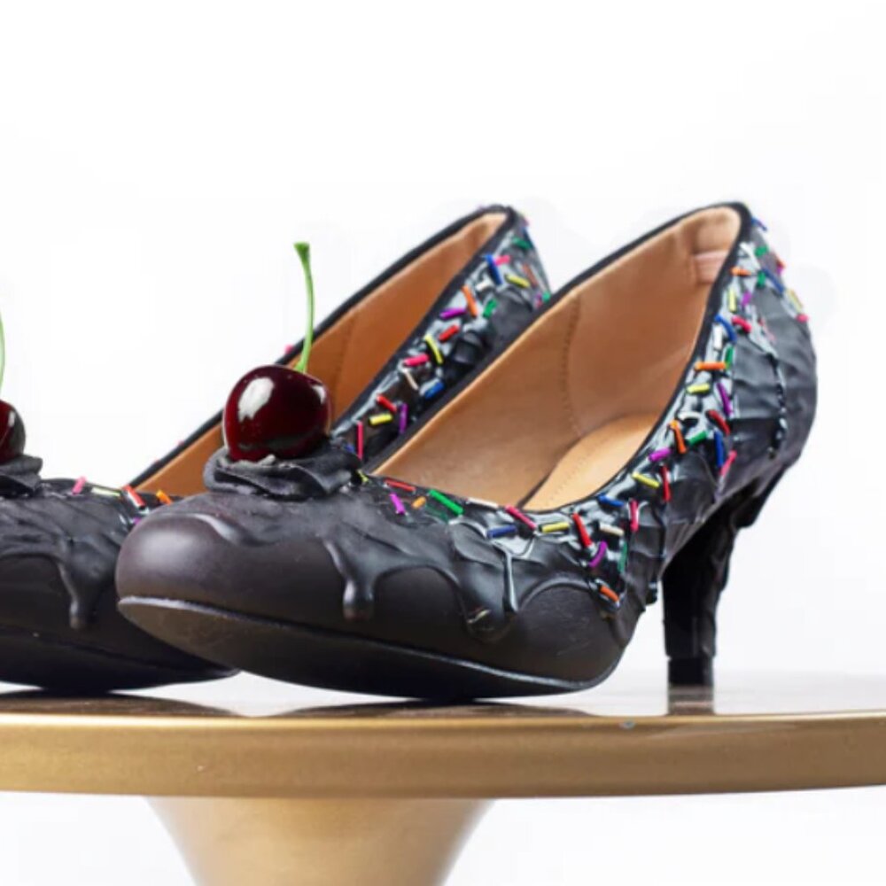 Shoe Bakery Charcoal Ice Cream Heels